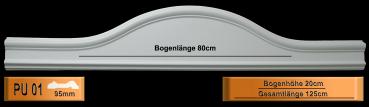 PU 01 Bogenelement 125cm für Wandgestaltung passt zu Leiste PU 10