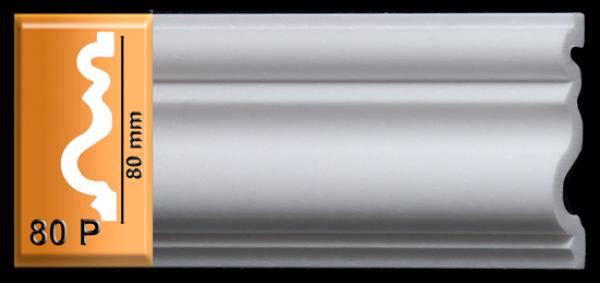 Leiste 80 P  80mm breit  feste Stuckleiste