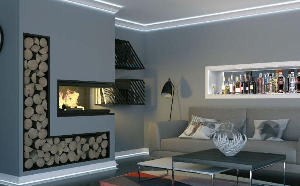 Licht 115 PU   11x6cm Stuckleiste für LED - modernes Design