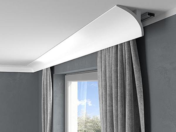 Licht 011 P   12,5x9,6cm Stuckleiste für LED Licht und auch als Gardinenblende