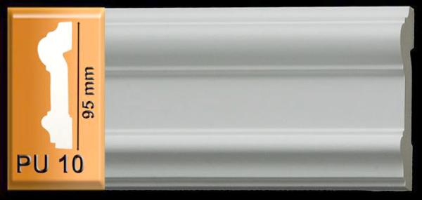 PU 10  9,5x3,3cm feste Stuckleiste für Wandgestaltung