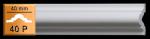 Leiste 40 P  40mm breit  feste Stuckleiste